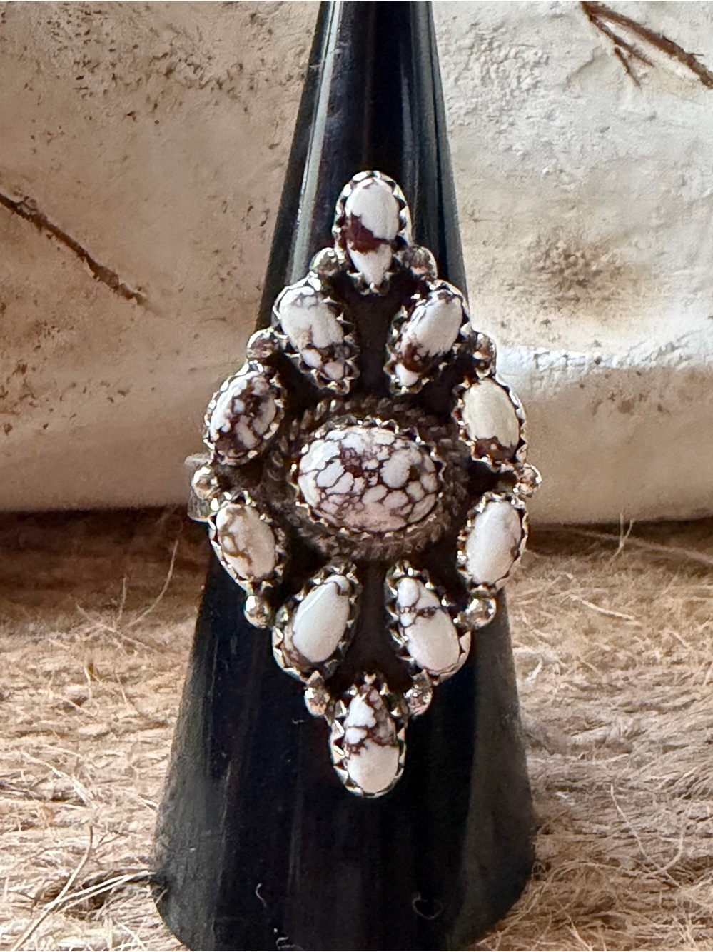 Wild Horse Stone Sterling Silver Statement Ring - Women's Jewelry